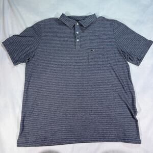 Men’s Vineyard Vines Edgartown Polo Blue Navy‎ Stripes Large